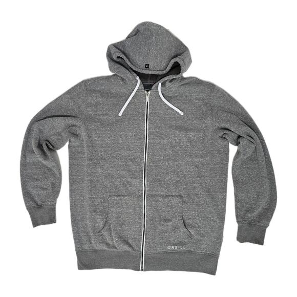 O'Neill Heather Gray Full Zip Hoodie Sweatshirt Men's Size Large - Picture 1 of 8